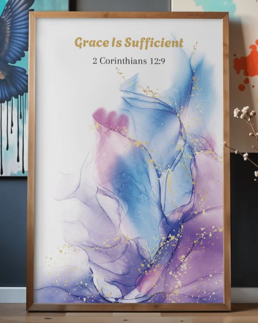 "Grace Is Sufficient" Bible Verse Wall Art