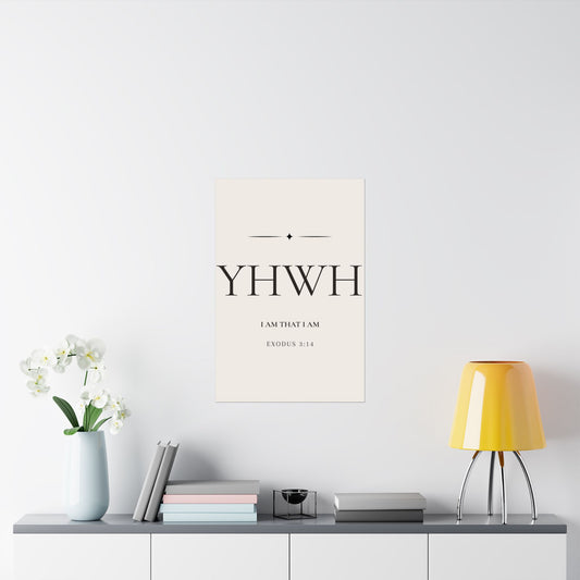 YHWH Poster — Exodus 3:14 Scripture Wall Art
