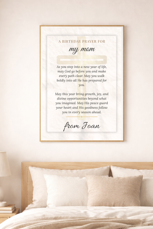 Personalized Birthday Prayer Wall Art Poster