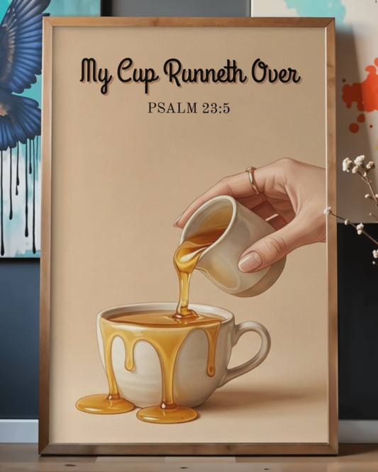 "My Cup Runneth Over" Psalm 23:5 Wall Art Print