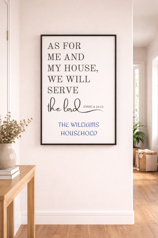 "As For Me And My House" Personalized Scripture Wall Art