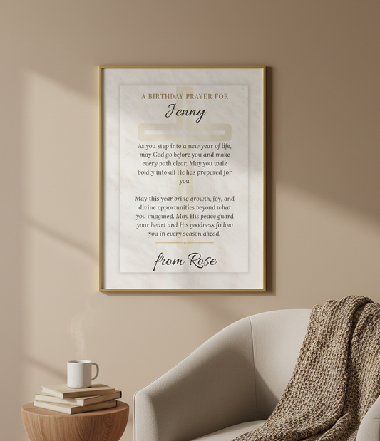 Personalized Birthday Prayer Wall Art