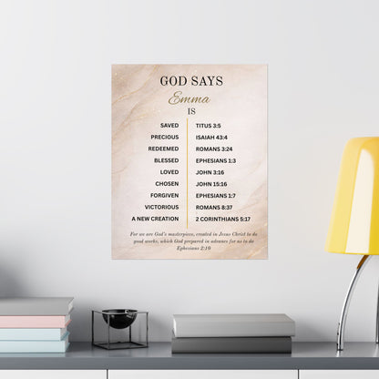 Personalized Scripture Affirmation Poster Wallart