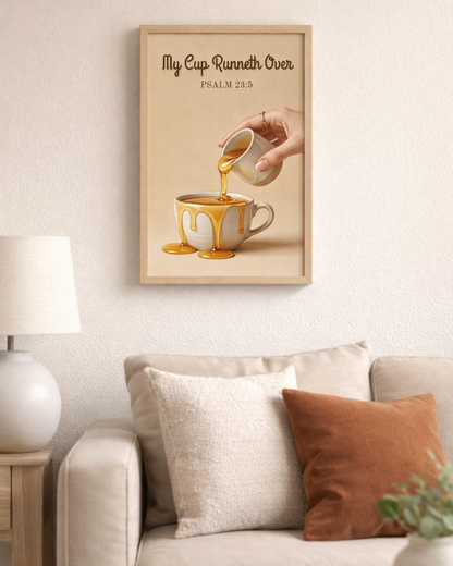 "My Cup Runneth Over" Psalm 23:5 Wall Art Print