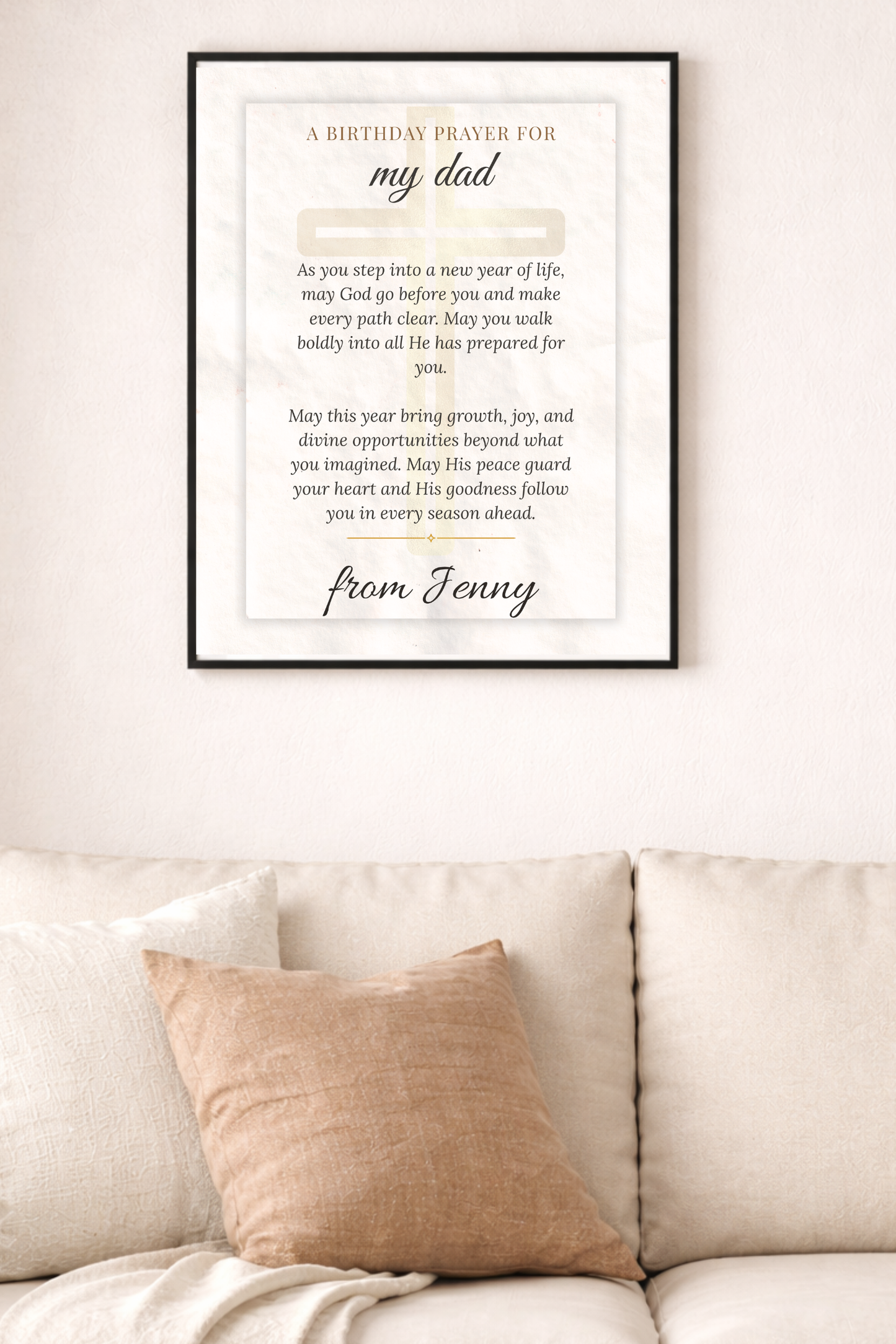 Personalized Birthday Prayer Wall Art Poster