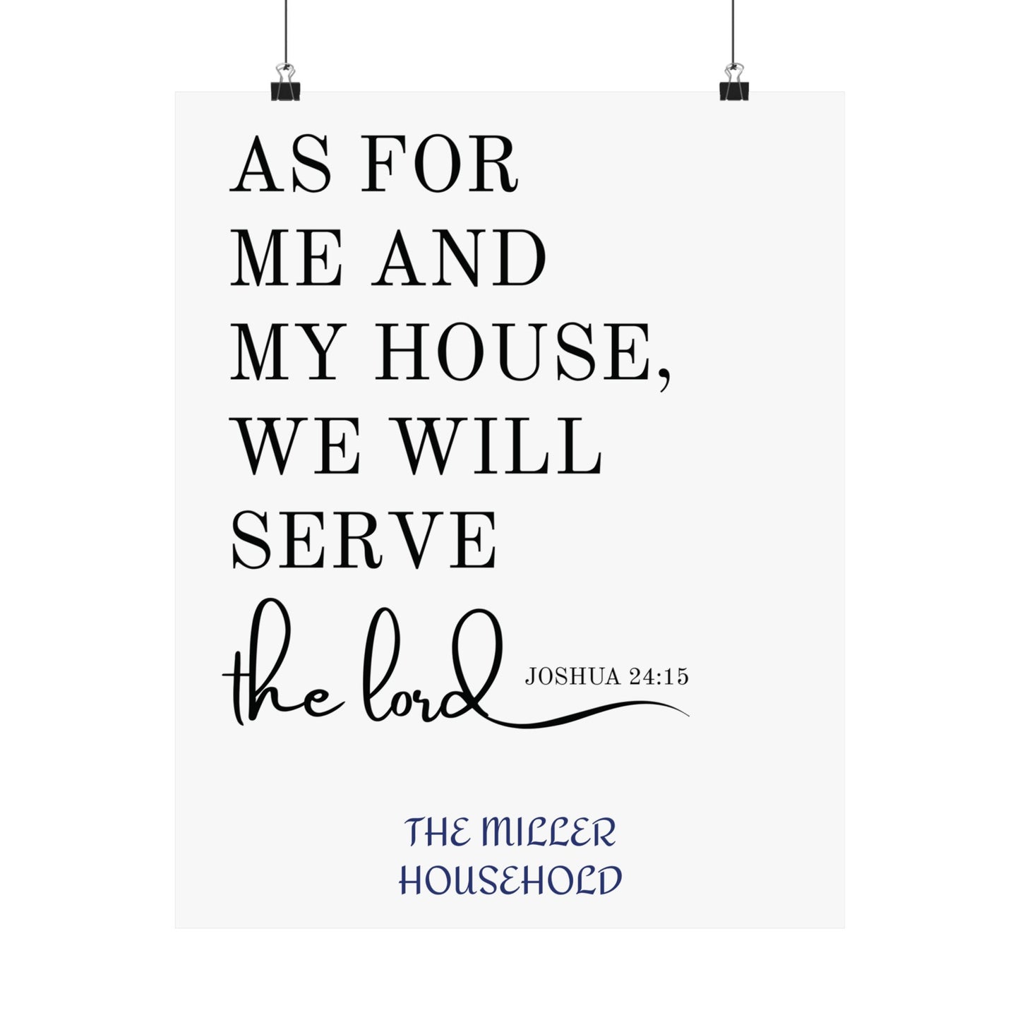 "As For Me And My House" Personalized Scripture Wall Art