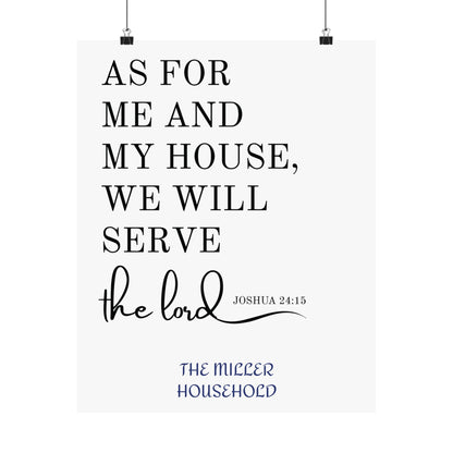 "As For Me And My House" Personalized Scripture Wall Art