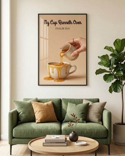"My Cup Runneth Over" Psalm 23:5 Wall Art Print
