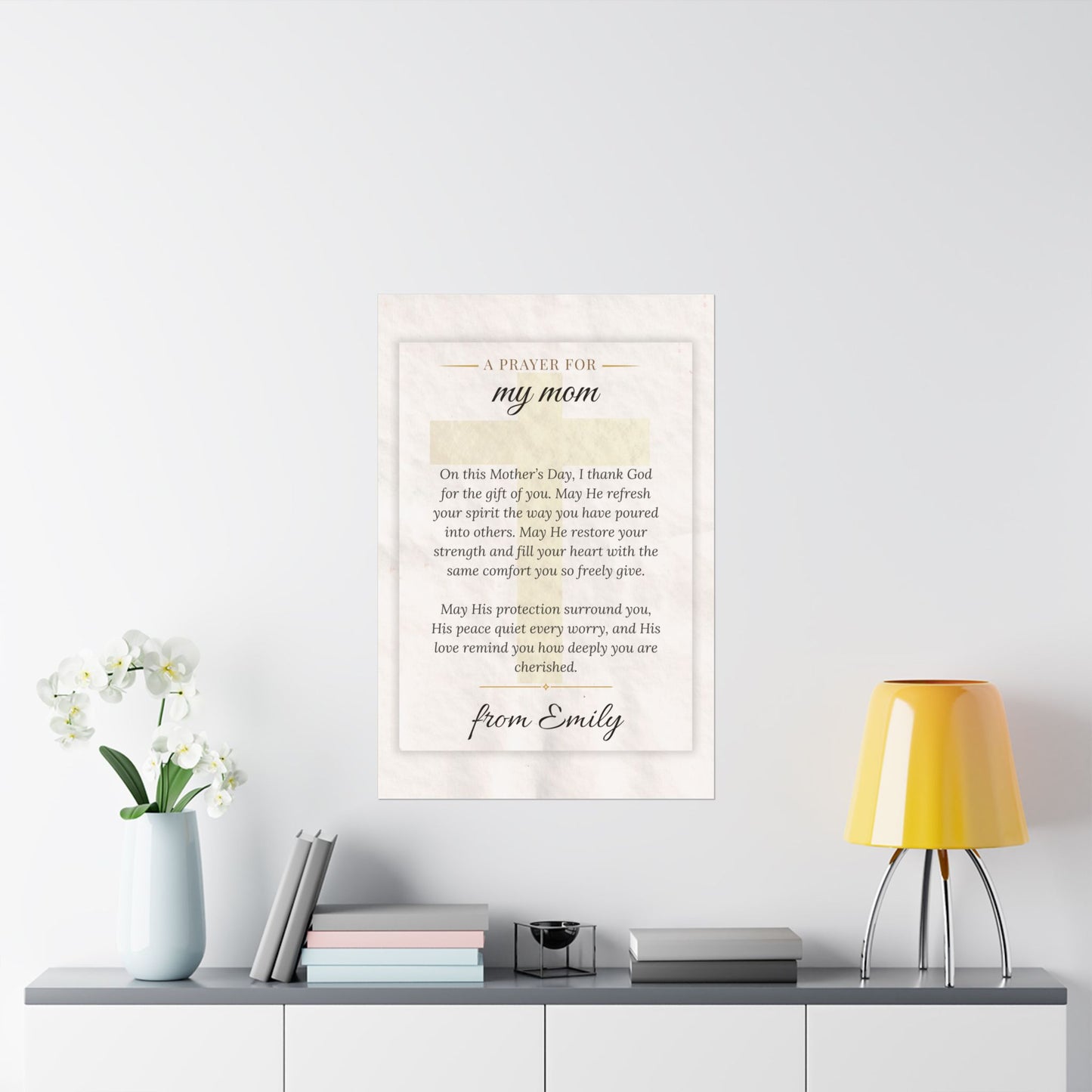 Personalized Mother's Day Prayer Wall Art Poster