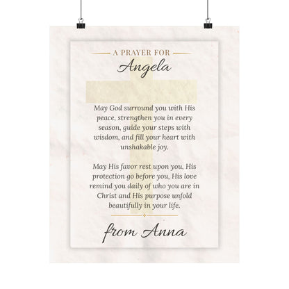 Personalized Prayer Gift Wall Art Poster
