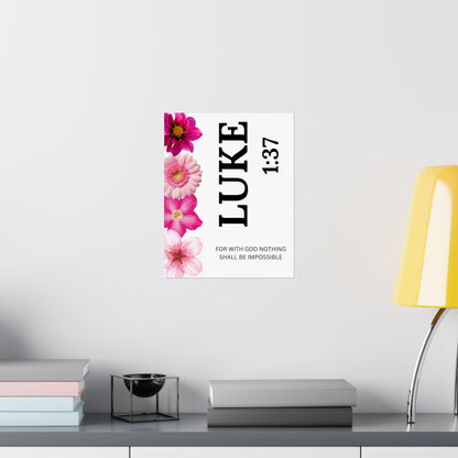 Luke 1:37 Floral Satin Wall Art