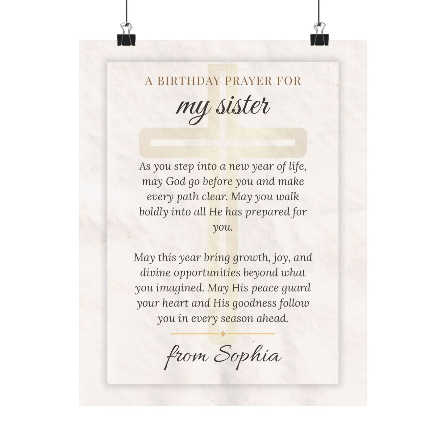 Personalized Birthday Prayer Wall Art Poster