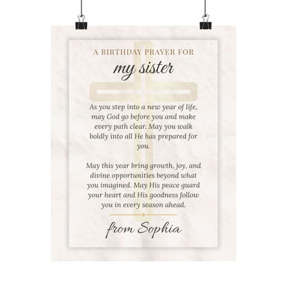 Personalized Birthday Prayer Wall Art Poster