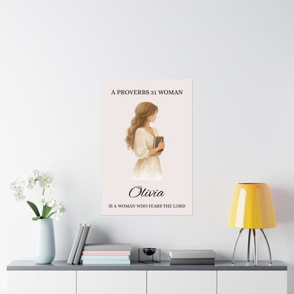 Proverbs 31 Woman Personalized Poster Wall Art