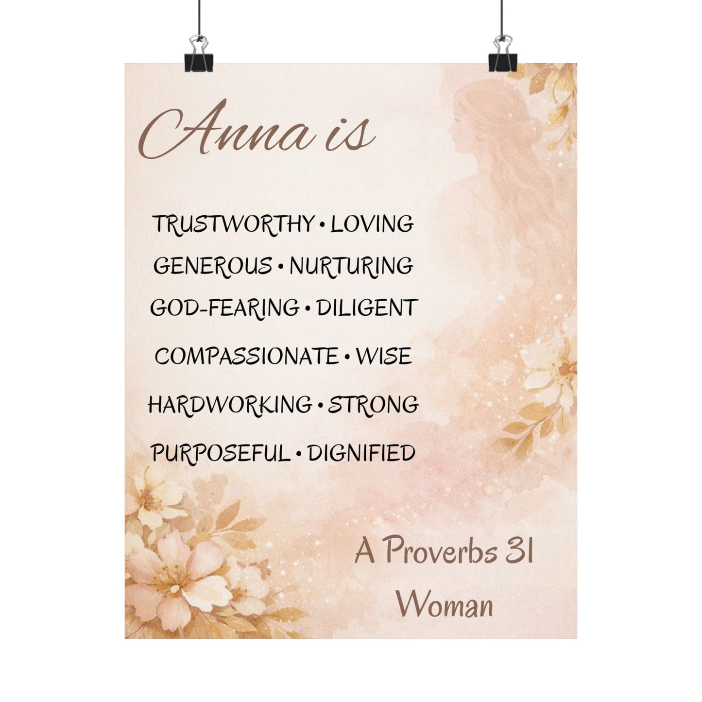 Personalized Proverbs 31 Woman Poster Wall Art
