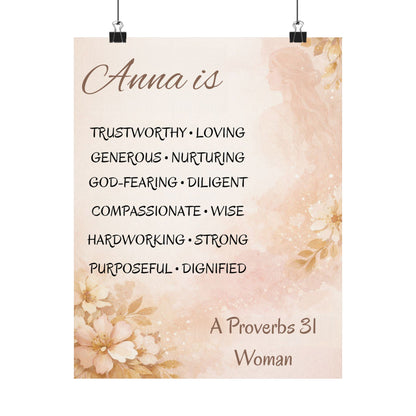 Personalized Proverbs 31 Woman Poster Wall Art