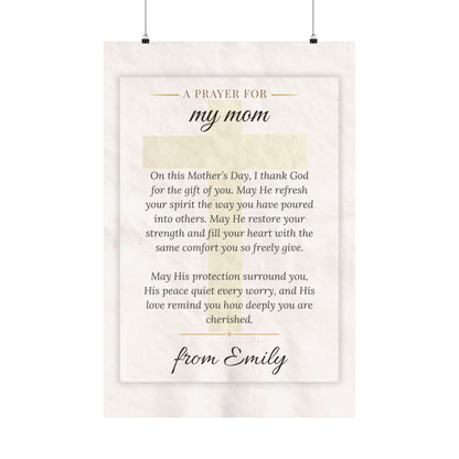 Personalized Mother's Day Prayer Wall Art Poster