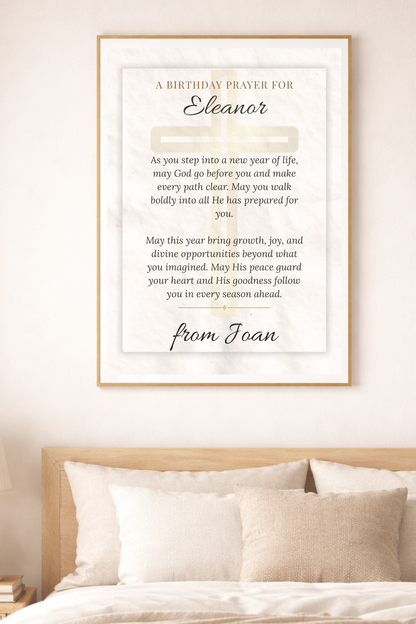 Personalized Birthday Prayer Wall Art