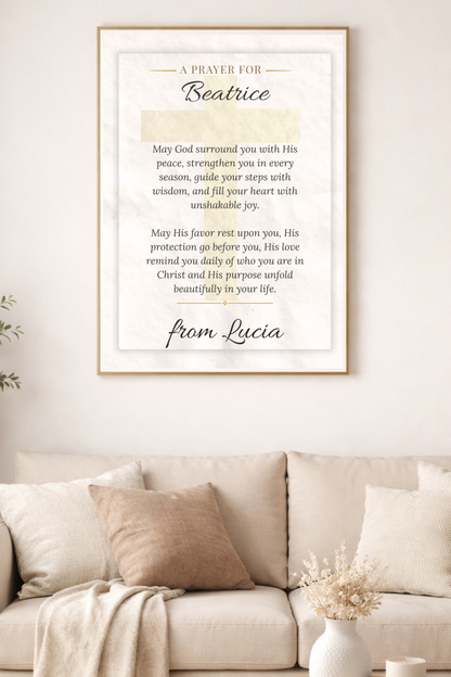 Personalized Prayer Gift Wall Art Poster