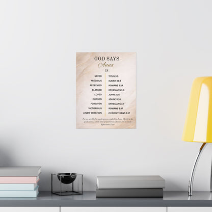 Personalized Scripture Affirmation Poster Wallart