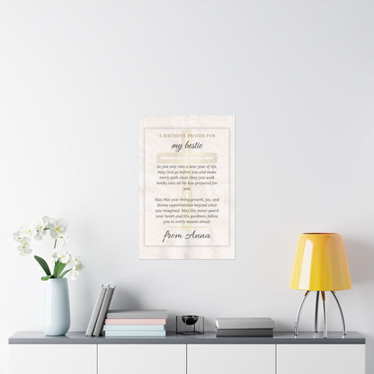 Personalized Birthday Prayer Wall Art Poster