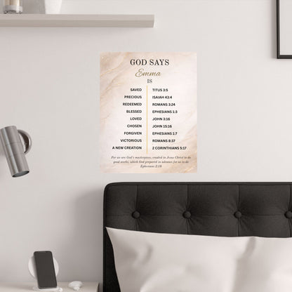 Personalized Scripture Affirmation Poster Wallart