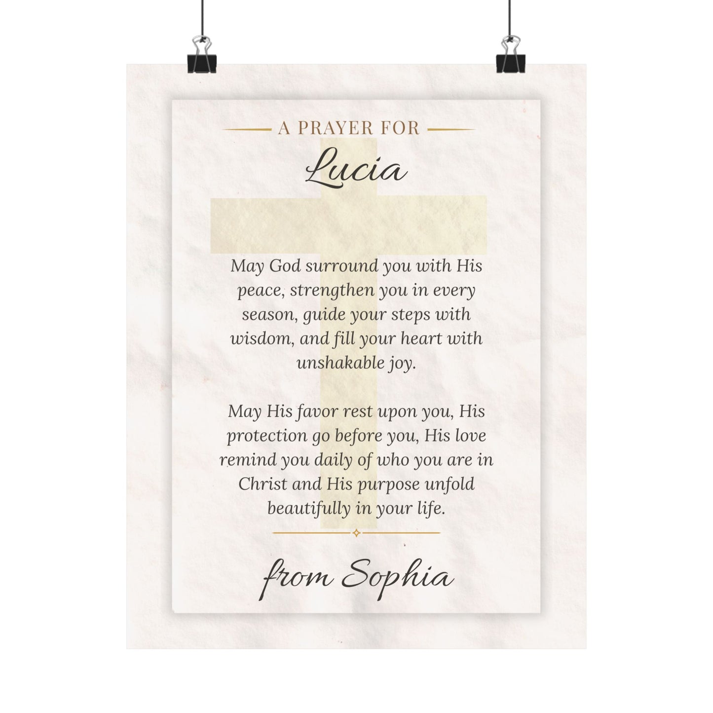Personalized Prayer Gift Wall Art Poster