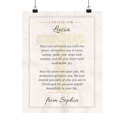 Personalized Prayer Gift Wall Art Poster
