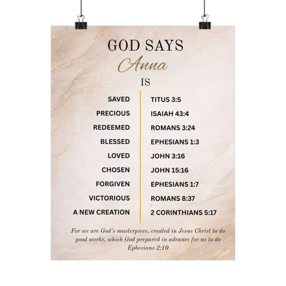 Personalized Scripture Affirmation Poster Wallart