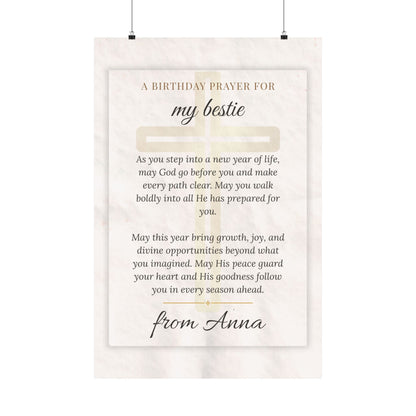 Personalized Birthday Prayer Wall Art Poster