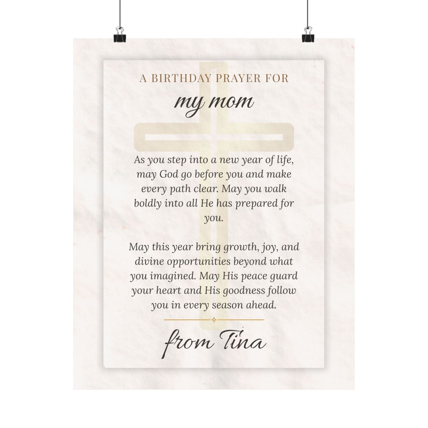 Personalized Birthday Prayer Wall Art Poster