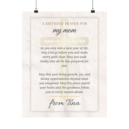 Personalized Birthday Prayer Wall Art Poster