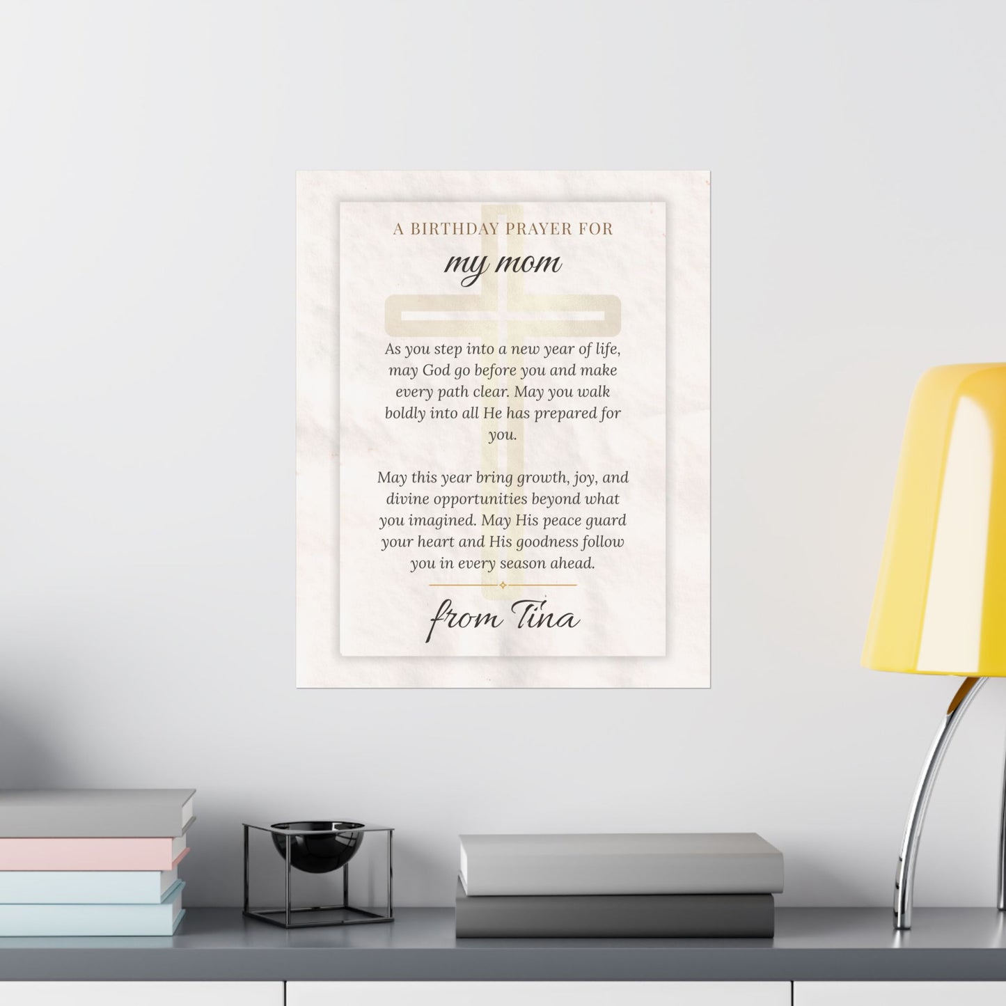 Personalized Birthday Prayer Wall Art Poster