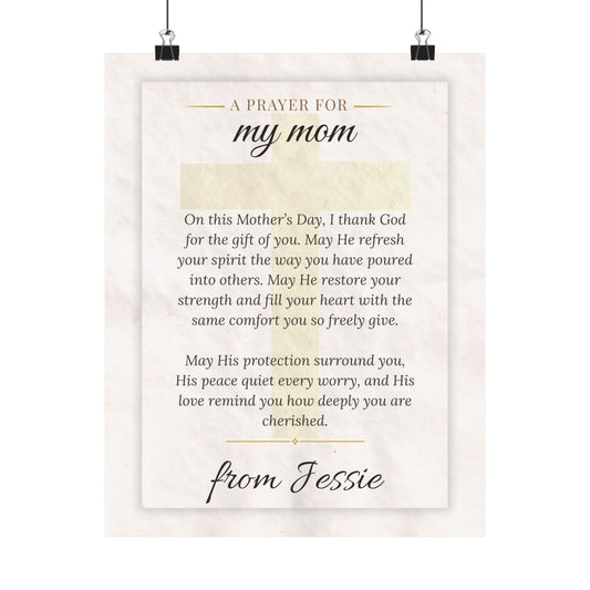 Personalized Mother's Day Prayer Wall Art Poster