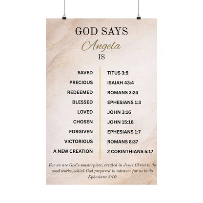 Personalized Scripture Affirmation Poster Wallart