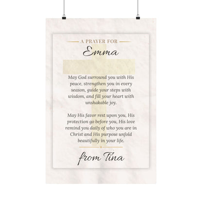 Personalized Prayer Gift Wall Art Poster
