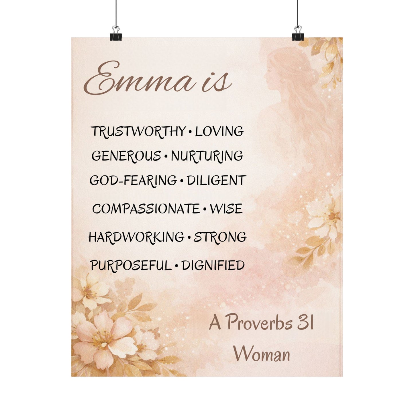 Personalized Proverbs 31 Woman Poster Wall Art