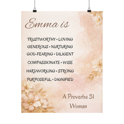 Personalized Proverbs 31 Woman Poster Wall Art