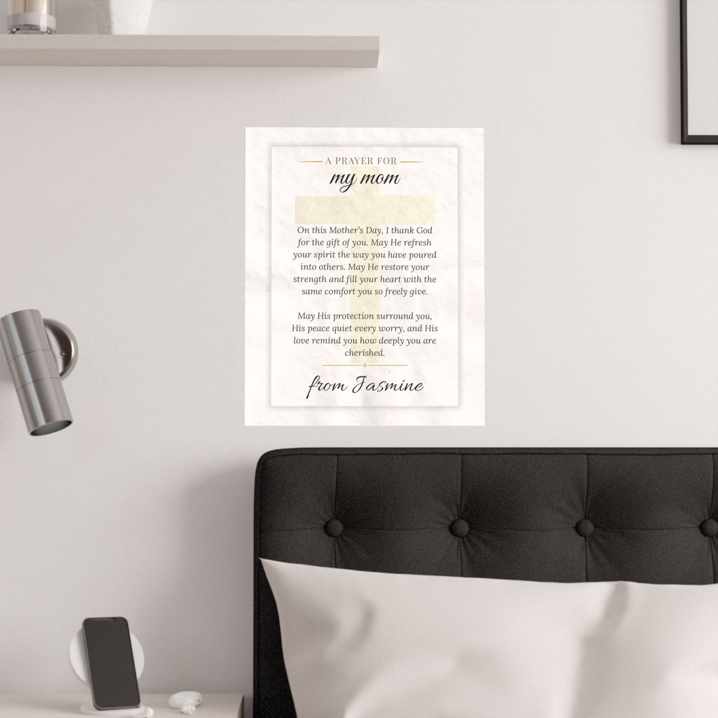 Personalized Mother's Day Prayer Wall Art Poster