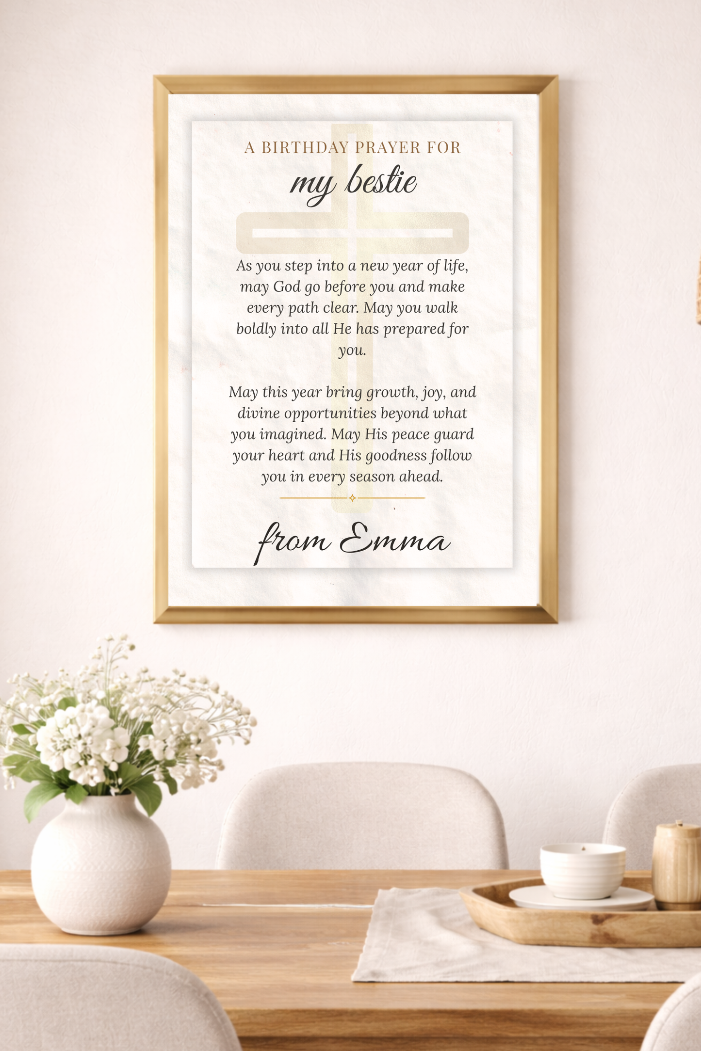 Personalized Birthday Prayer Wall Art Poster