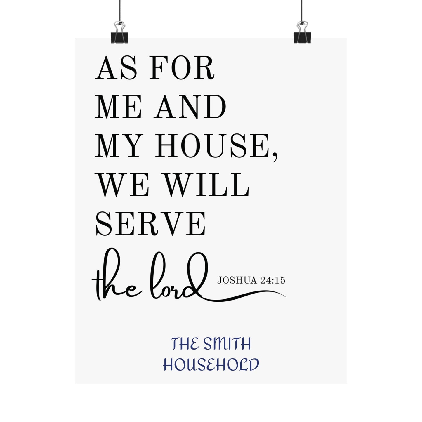 "As For Me And My House" Personalized Scripture Wall Art