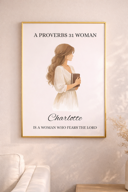 Proverbs 31 Woman Personalized Poster Wall Art