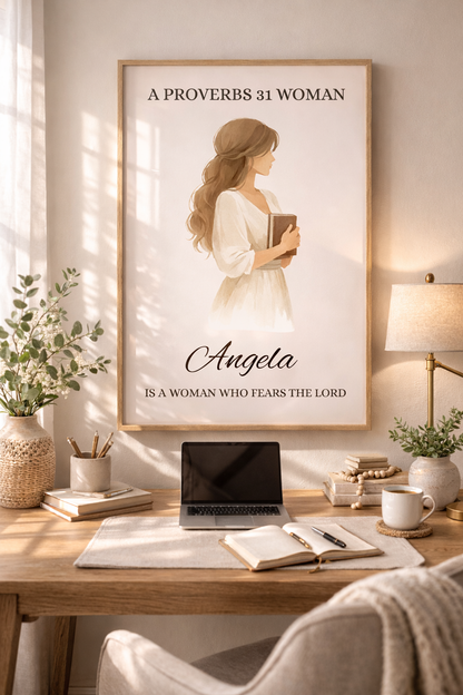 Proverbs 31 Woman Personalized Poster Wall Art