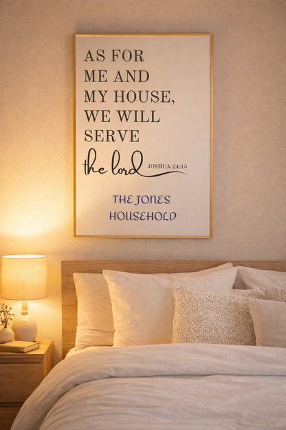 "As For Me And My House" Personalized Scripture Wall Art