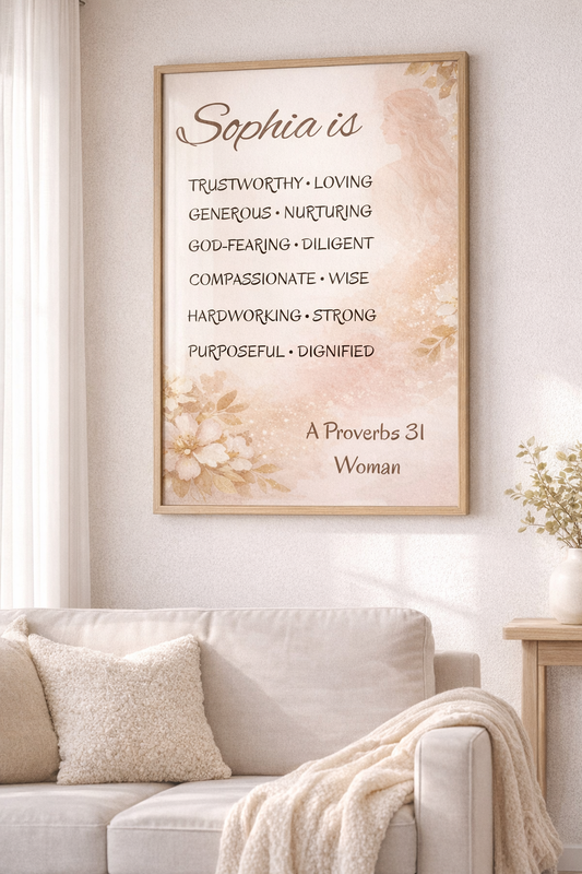Personalized Proverbs 31 Woman Poster Wall Art