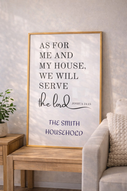 "As For Me And My House" Personalized Scripture Wall Art