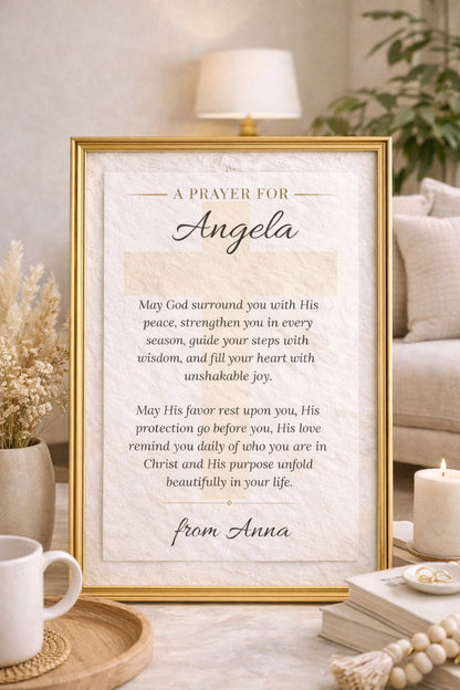 Personalized Prayer Gift Wall Art Poster