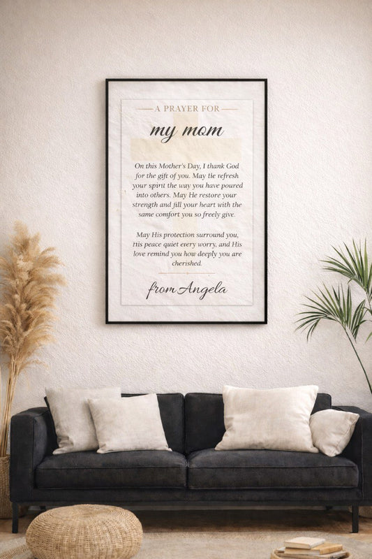 Personalized Mother's Day Prayer Wall Art Poster