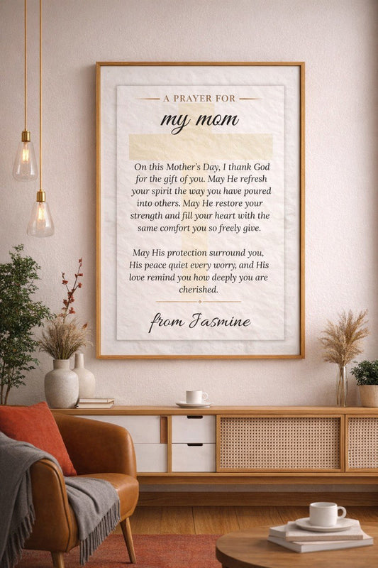 Personalized Mother's Day Prayer Wall Art Poster